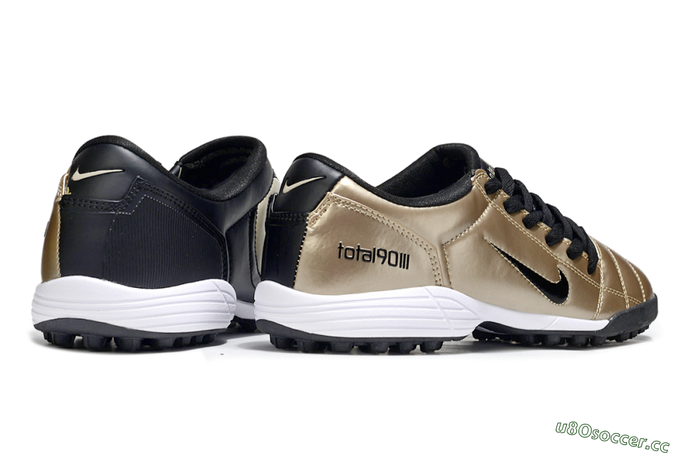 Men's Nike Total 90 III TF Artificial Turf Low-Tops Football Shoes - Gold/Black/White 7