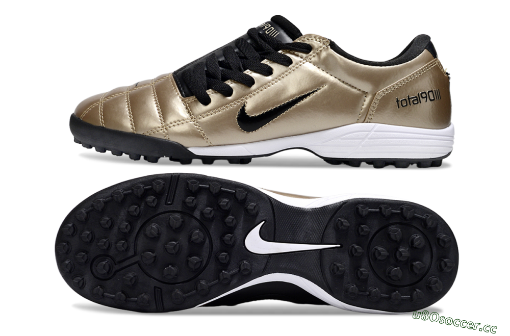 Men's Nike Total 90 III TF Artificial Turf Low-Tops Football Shoes - Gold/Black/White 1