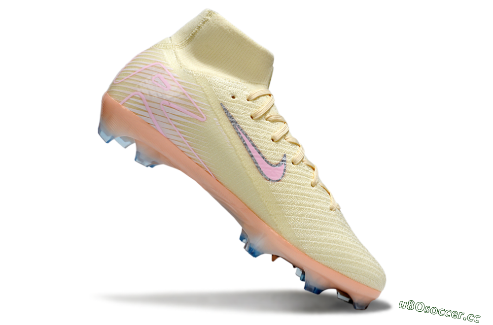 Unisex Nike Air Zoom Mercurial Superfly 10 Elite FG Firm Ground High-Tops Football Boots - Yellow/Pink/Silver 5