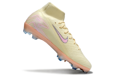 Unisex Nike Air Zoom Mercurial Superfly 10 Elite FG Firm Ground High-Tops Football Boots - Yellow/Pink/Silver