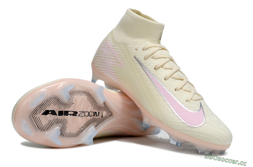 Unisex Nike Air Zoom Mercurial Superfly 10 Elite FG Firm Ground High-Tops Football Boots - Yellow/Pink/Silver 4