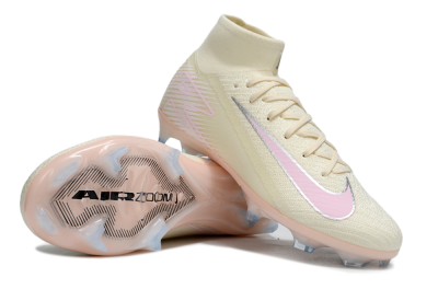Unisex Nike Air Zoom Mercurial Superfly 10 Elite FG Firm Ground High-Tops Football Boots - Yellow/Pink/Silver