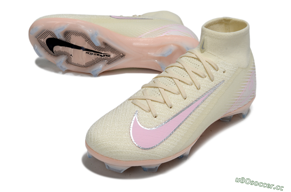 Unisex Nike Air Zoom Mercurial Superfly 10 Elite FG Firm Ground High-Tops Football Boots - Yellow/Pink/Silver 3