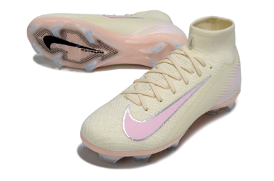 Unisex Nike Air Zoom Mercurial Superfly 10 Elite FG Firm Ground High-Tops Football Boots - Yellow/Pink/Silver