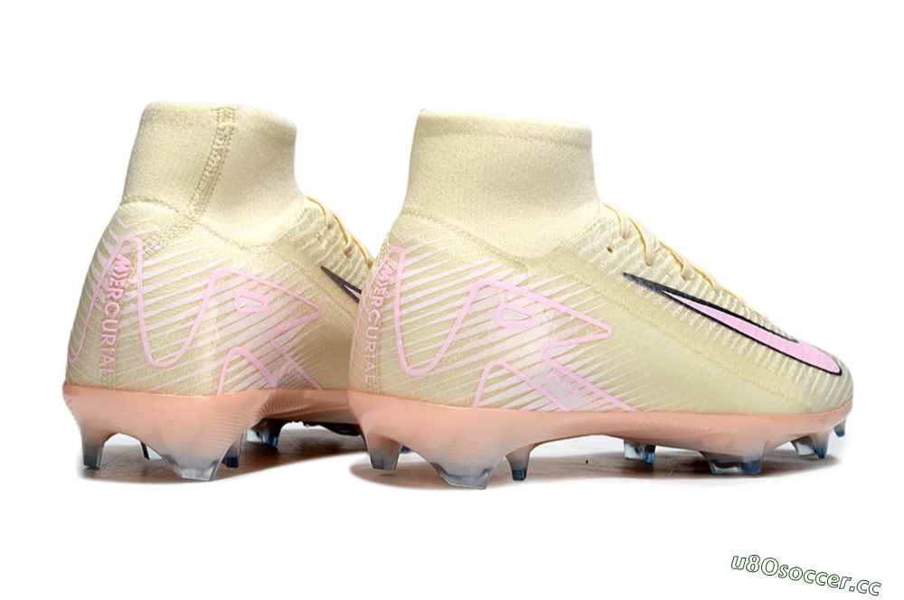 Unisex Nike Air Zoom Mercurial Superfly 10 Elite FG Firm Ground High-Tops Football Boots - Yellow/Pink/Silver 7