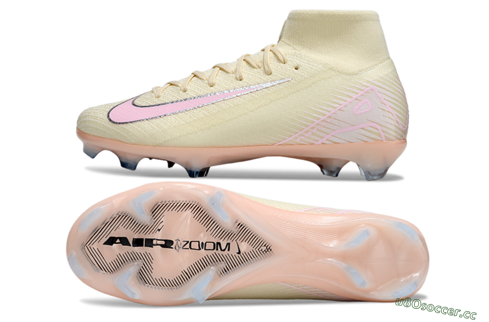 Unisex Nike Air Zoom Mercurial Superfly 10 Elite FG Firm Ground High-Tops Football Boots - Yellow/Pink/Silver 1