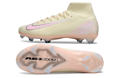 Unisex Nike Air Zoom Mercurial Superfly 10 Elite FG Firm Ground High-Tops Football Boots - Yellow/Pink/Silver