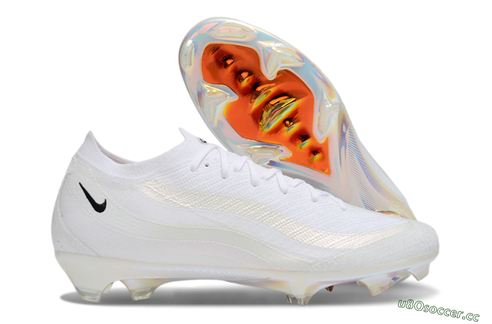 Unisex Nike Air Zoom Mercurial Vapor 16 Elite FG Firm Ground Low-Tops Football Boots - White/Black/Gold 2