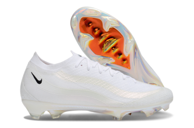 Unisex Nike Air Zoom Mercurial Vapor 16 Elite FG Firm Ground Low-Tops Football Boots - White/Black/Gold