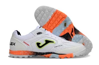Men's Joma Top Flex TF Artificial Turf Low-Tops Football Shoes - White/Black/Yellow