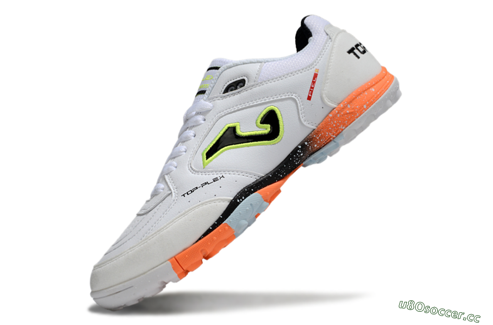 Men's Joma Top Flex TF Artificial Turf Low-Tops Football Shoes - White/Black/Yellow 5