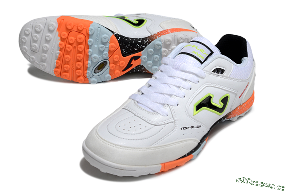 Men's Joma Top Flex TF Artificial Turf Low-Tops Football Shoes - White/Black/Yellow 3