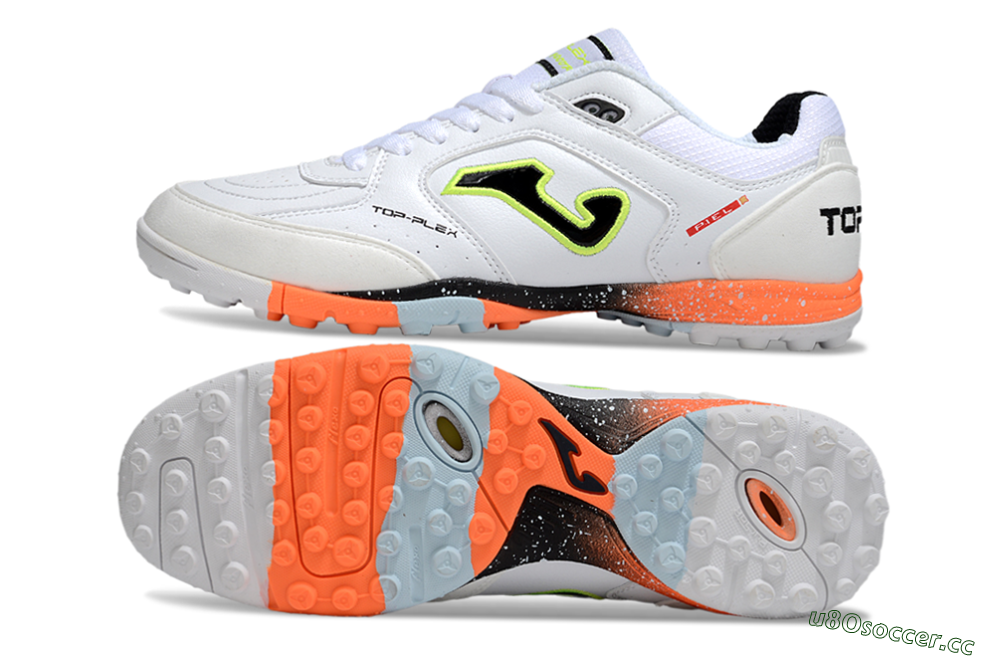 Men's Joma Top Flex TF Artificial Turf Low-Tops Football Shoes - White/Black/Yellow 1