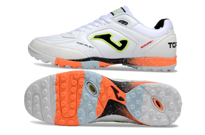 Men's Joma Top Flex TF Artificial Turf Low-Tops Football Shoes - White/Black/Yellow