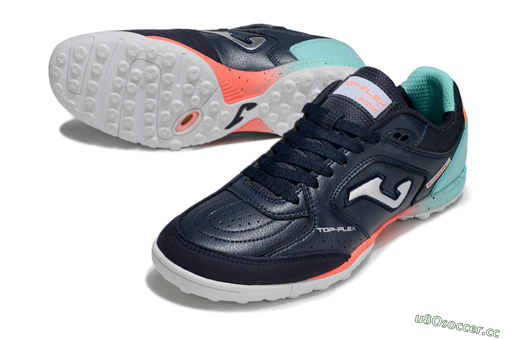 Men's Joma Top Flex TF Artificial Turf Low-Tops Football Shoes - Blue/Silver/Jade 3