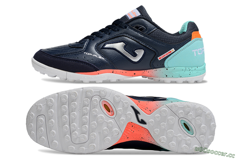 Men's Joma Top Flex TF Artificial Turf Low-Tops Football Shoes - Blue/Silver/Jade 1
