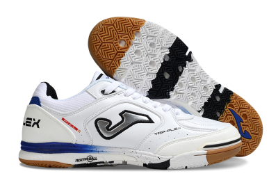 Men's Joma Top Flex IC Indoor & Futsal Low-Tops Football Shoes - White/Silver/Black