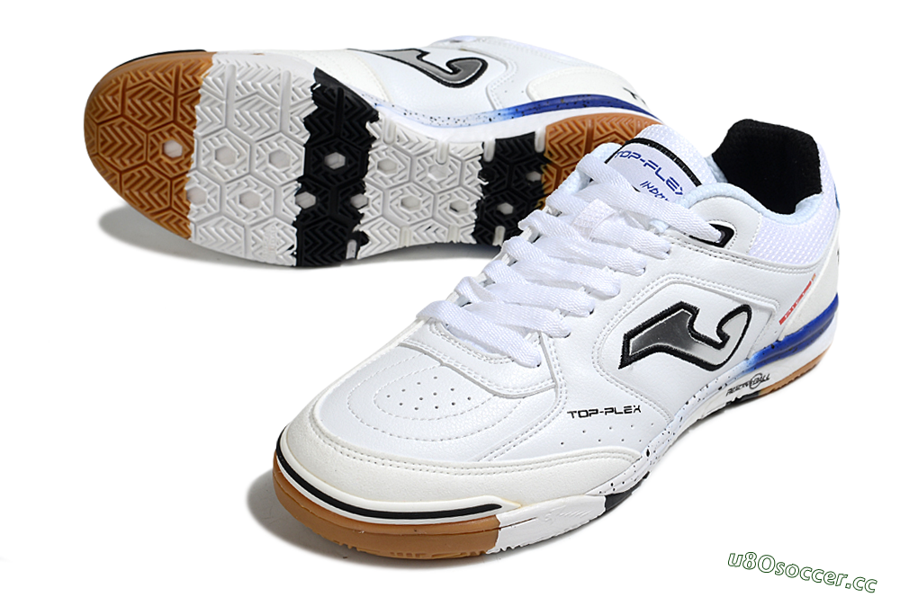 Men's Joma Top Flex IC Indoor & Futsal Low-Tops Football Shoes - White/Silver/Black 3