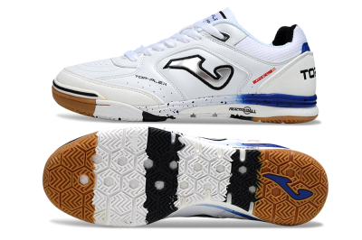 Men's Joma Top Flex IC Indoor & Futsal Low-Tops Football Shoes - White/Silver/Black