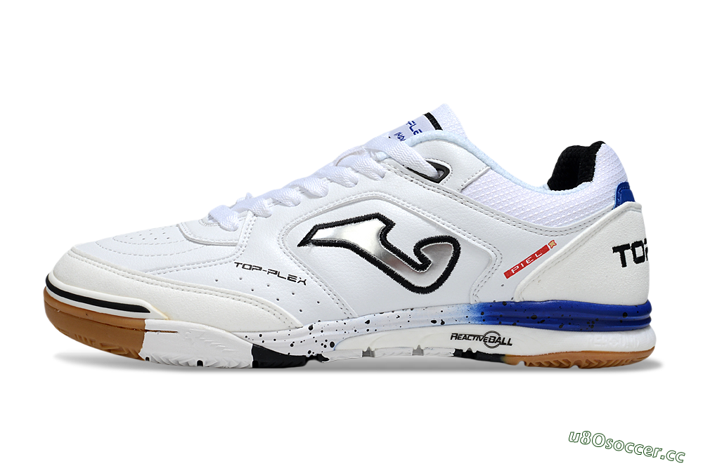 Men's Joma Top Flex IC Indoor & Futsal Low-Tops Football Shoes - White/Silver/Black 0
