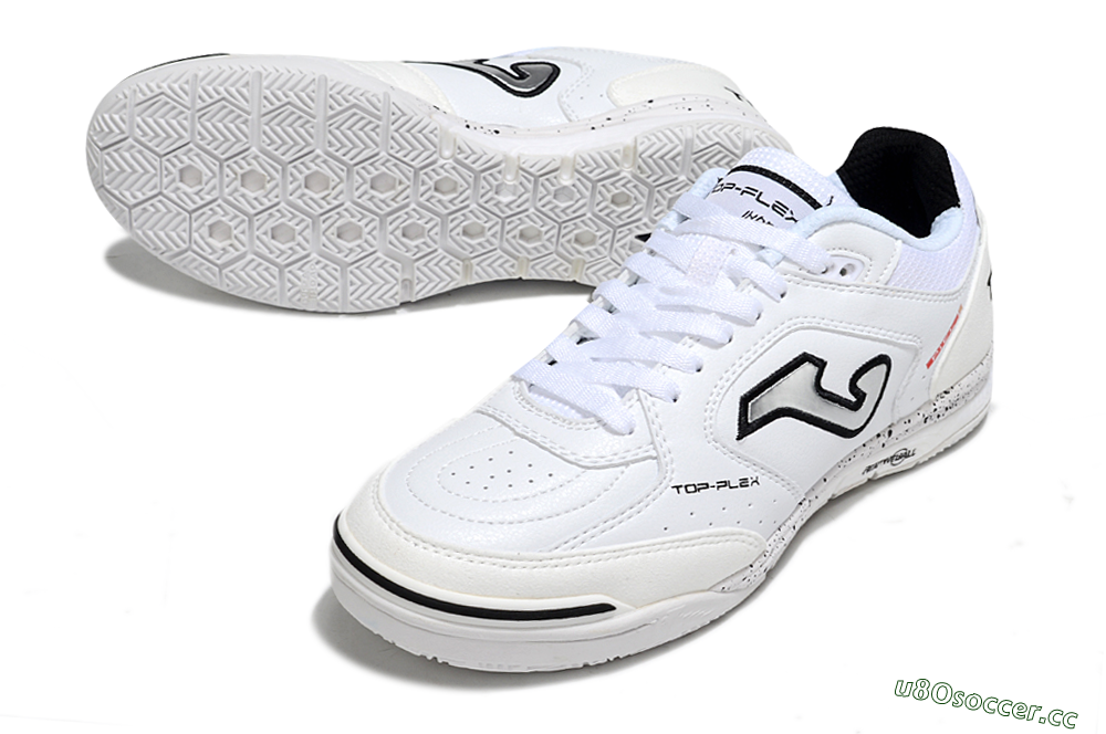 Men's Joma Top Flex IC Indoor & Futsal Low-Tops Football Shoes - White/Silver/Black 3