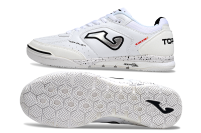 Men's Joma Top Flex IC Indoor & Futsal Low-Tops Football Shoes - White/Silver/Black