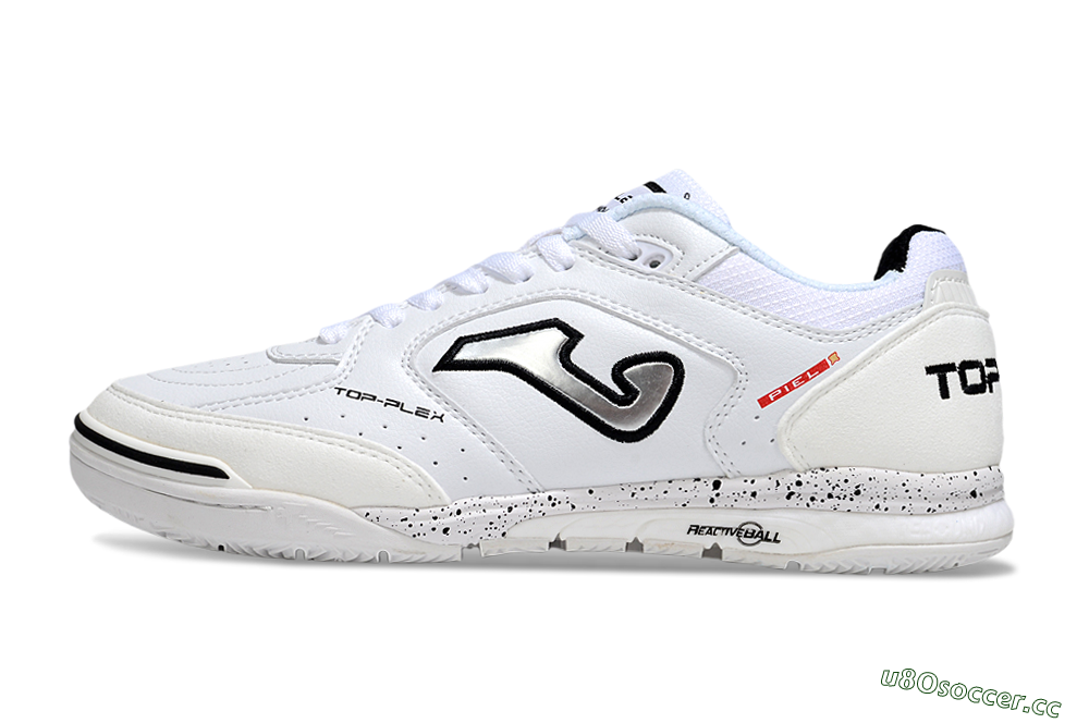 Men's Joma Top Flex IC Indoor & Futsal Low-Tops Football Shoes - White/Silver/Black 0