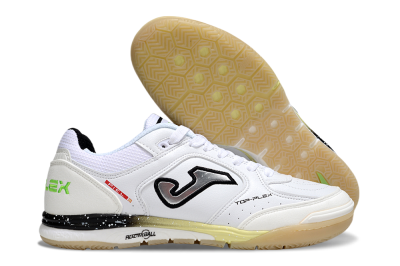 Men's Joma Top Flex IC Indoor & Futsal Low-Tops Football Shoes - White/Silver/Black