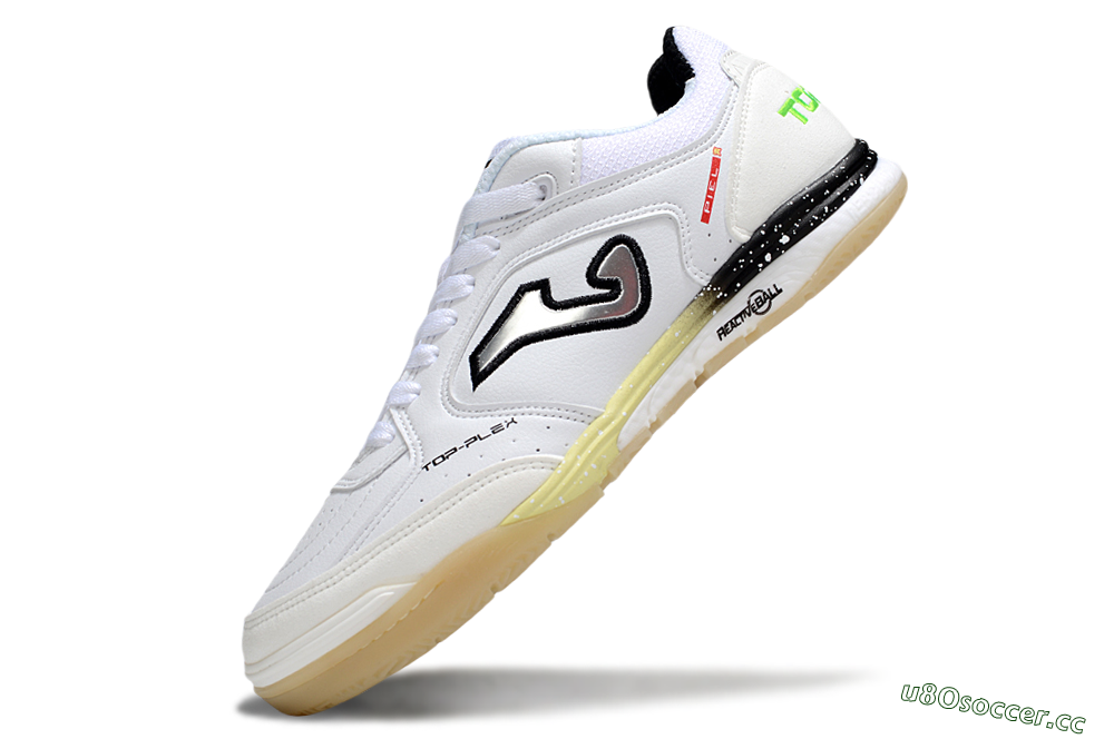 Men's Joma Top Flex IC Indoor & Futsal Low-Tops Football Shoes - White/Silver/Black 5