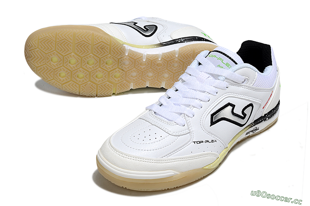 Men's Joma Top Flex IC Indoor & Futsal Low-Tops Football Shoes - White/Silver/Black 3