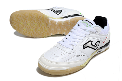 Men's Joma Top Flex IC Indoor & Futsal Low-Tops Football Shoes - White/Silver/Black