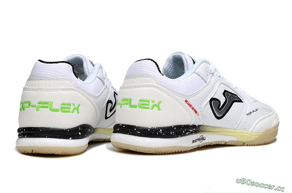 Men's Joma Top Flex IC Indoor & Futsal Low-Tops Football Shoes - White/Silver/Black 6