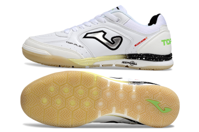 Men's Joma Top Flex IC Indoor & Futsal Low-Tops Football Shoes - White/Silver/Black