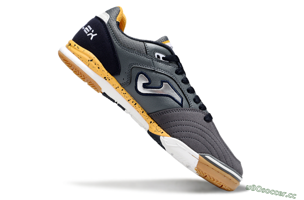 Men's Joma Top Flex IC Indoor & Futsal Low-Tops Football Shoes - Grey/Silver/Black 4