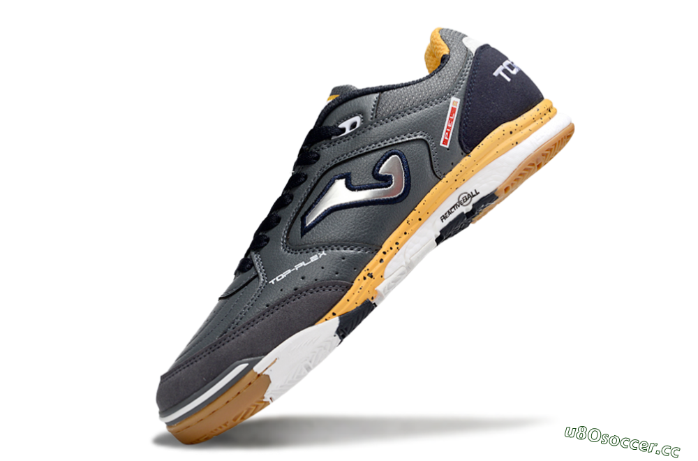 Men's Joma Top Flex IC Indoor & Futsal Low-Tops Football Shoes - Grey/Silver/Black 5