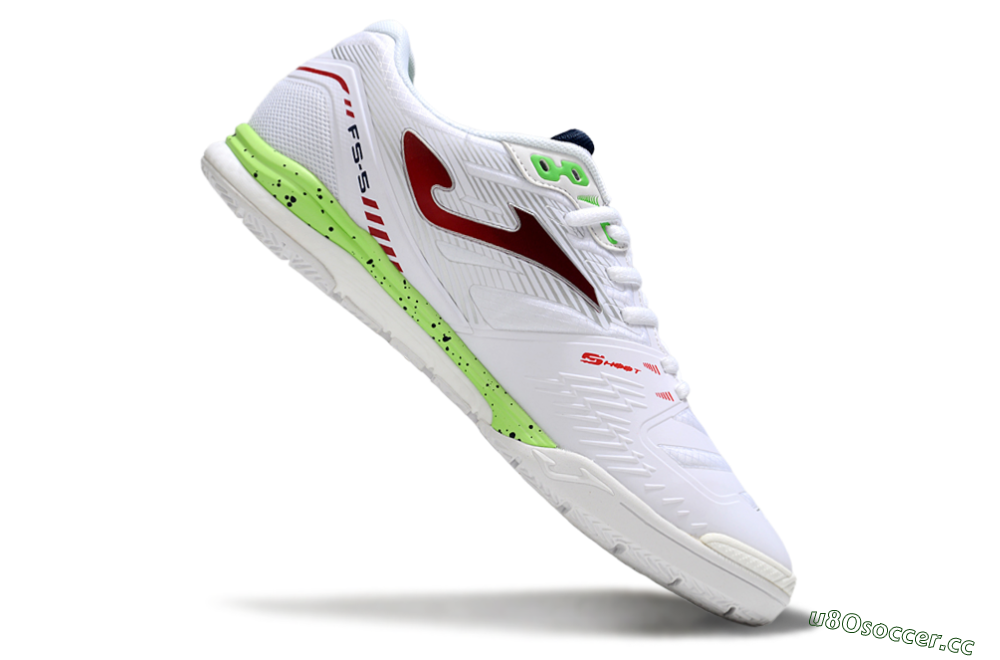 Men's Joma Top Flex IC Indoor & Futsal Low-Tops Football Shoes - White/Red/Yellow 4