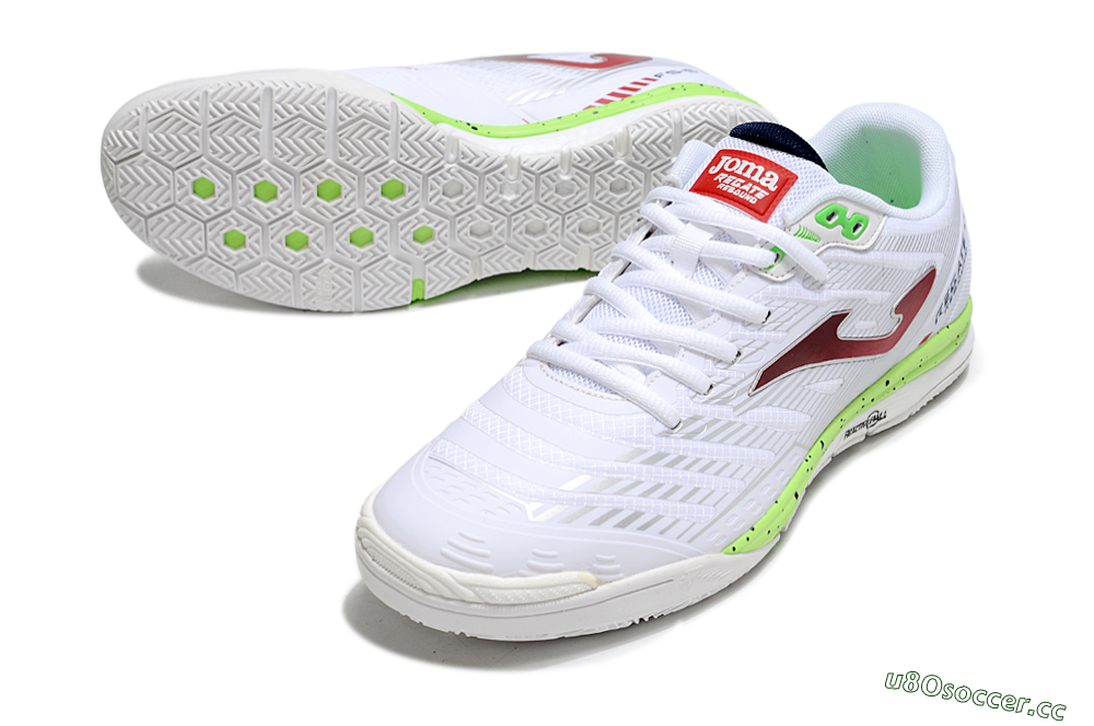 Men's Joma Top Flex IC Indoor & Futsal Low-Tops Football Shoes - White/Red/Yellow 3