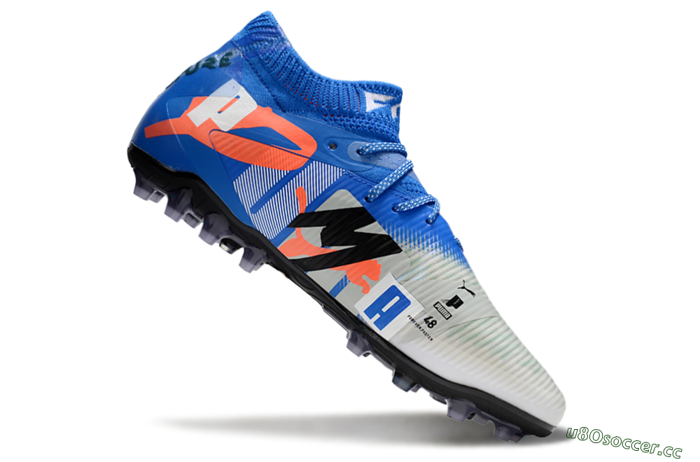 Men's Puma Future 8 Ultimate MG Multi Ground Low-Tops Football Boots - Blue/Red/Black 4