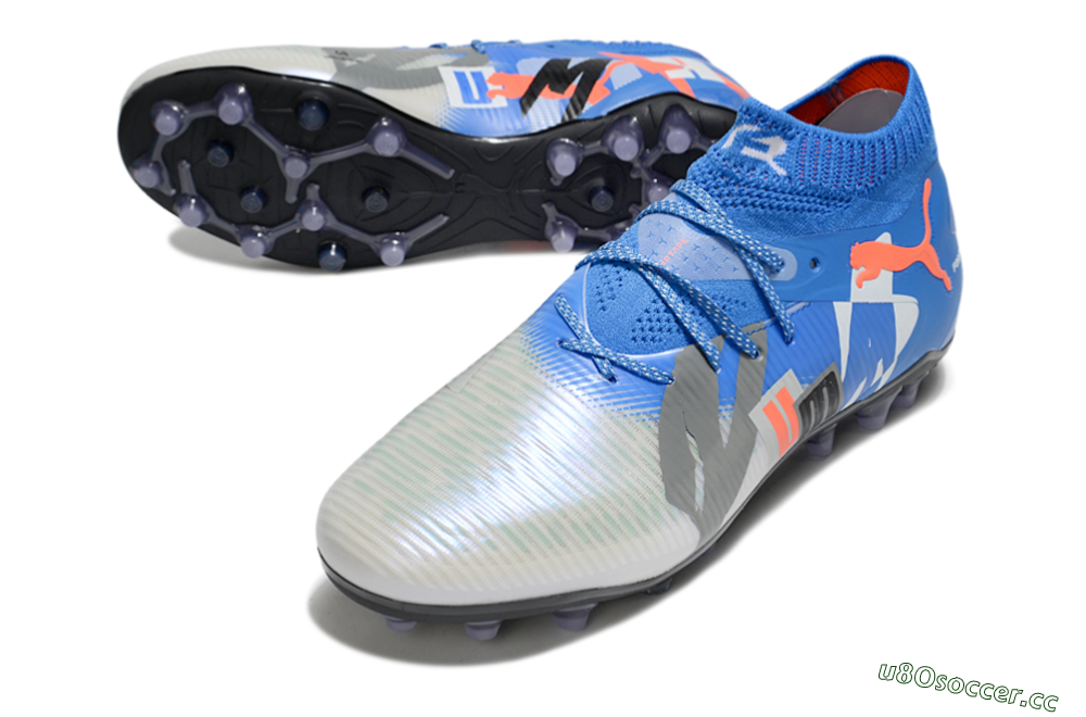Men's Puma Future 8 Ultimate MG Multi Ground Low-Tops Football Boots - Blue/Red/Black 3