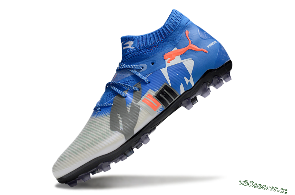 Men's Puma Future 8 Ultimate MG Multi Ground Low-Tops Football Boots - Blue/Red/Black 5