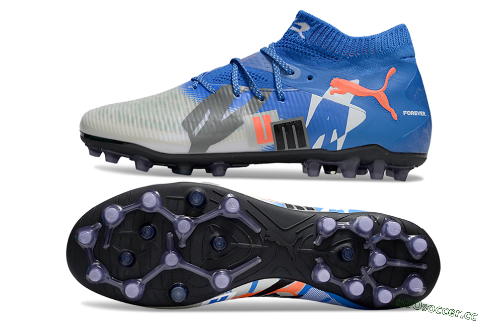 Men's Puma Future 8 Ultimate MG Multi Ground Low-Tops Football Boots - Blue/Red/Black 1