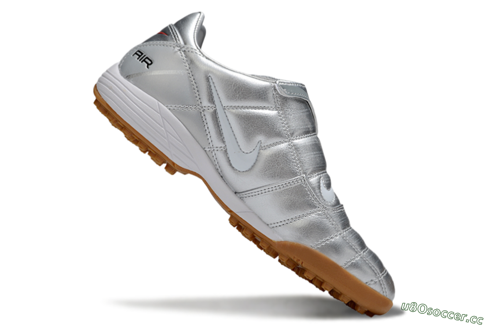 Men's Nike Air Zoom Total 90 III TF Artificial Turf Low-Tops Football Shoes - Silver/White/Brown 4