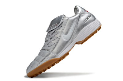 Men's Nike Air Zoom Total 90 III TF Artificial Turf Low-Tops Football Shoes - Silver/White/Brown
