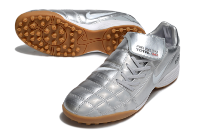 Men's Nike Air Zoom Total 90 III TF Artificial Turf Low-Tops Football Shoes - Silver/White/Brown