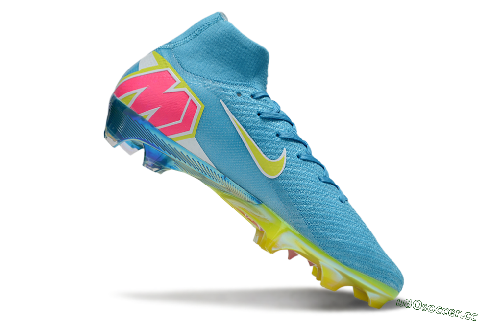 Unisex Nike Air Zoom Mercurial Superfly 10 Elite FG Firm Ground High-Tops Football Boots - Jade/Yellow/White 4
