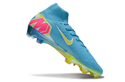 Unisex Nike Air Zoom Mercurial Superfly 10 Elite FG Firm Ground High-Tops Football Boots - Jade/Yellow/White