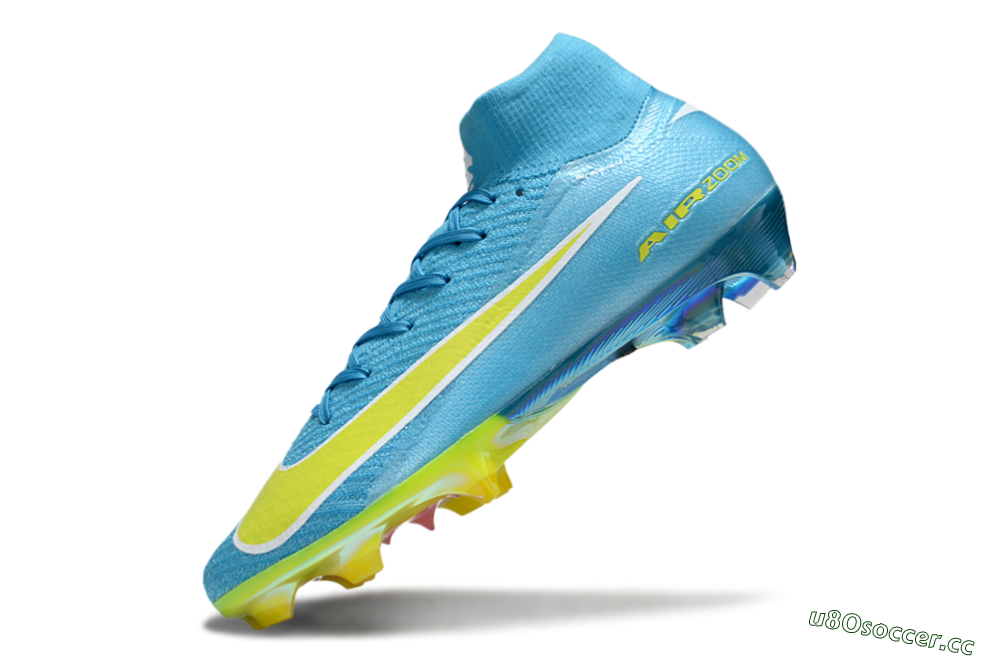 Unisex Nike Air Zoom Mercurial Superfly 10 Elite FG Firm Ground High-Tops Football Boots - Jade/Yellow/White 5