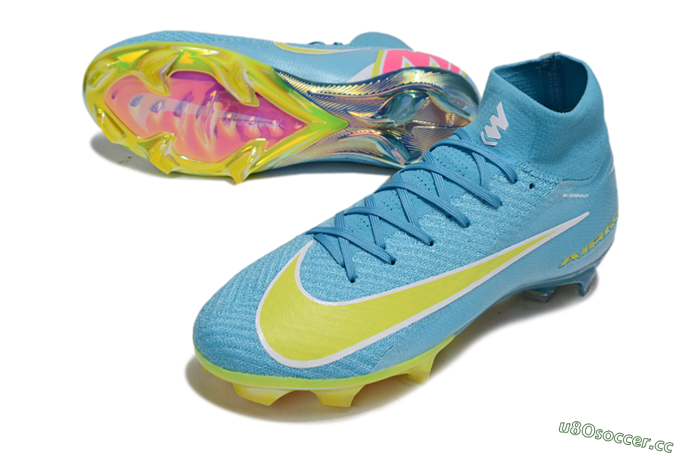 Unisex Nike Air Zoom Mercurial Superfly 10 Elite FG Firm Ground High-Tops Football Boots - Jade/Yellow/White 3