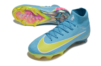 Unisex Nike Air Zoom Mercurial Superfly 10 Elite FG Firm Ground High-Tops Football Boots - Jade/Yellow/White