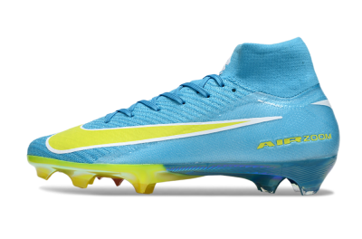 Unisex Nike Air Zoom Mercurial Superfly 10 Elite FG Firm Ground High-Tops Football Boots - Jade/Yellow/White